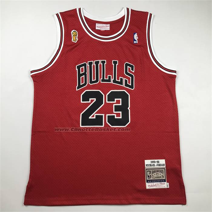 Maglia Chicago Bulls Michael Jordan No 23 Autentico 1995-96 Rosso